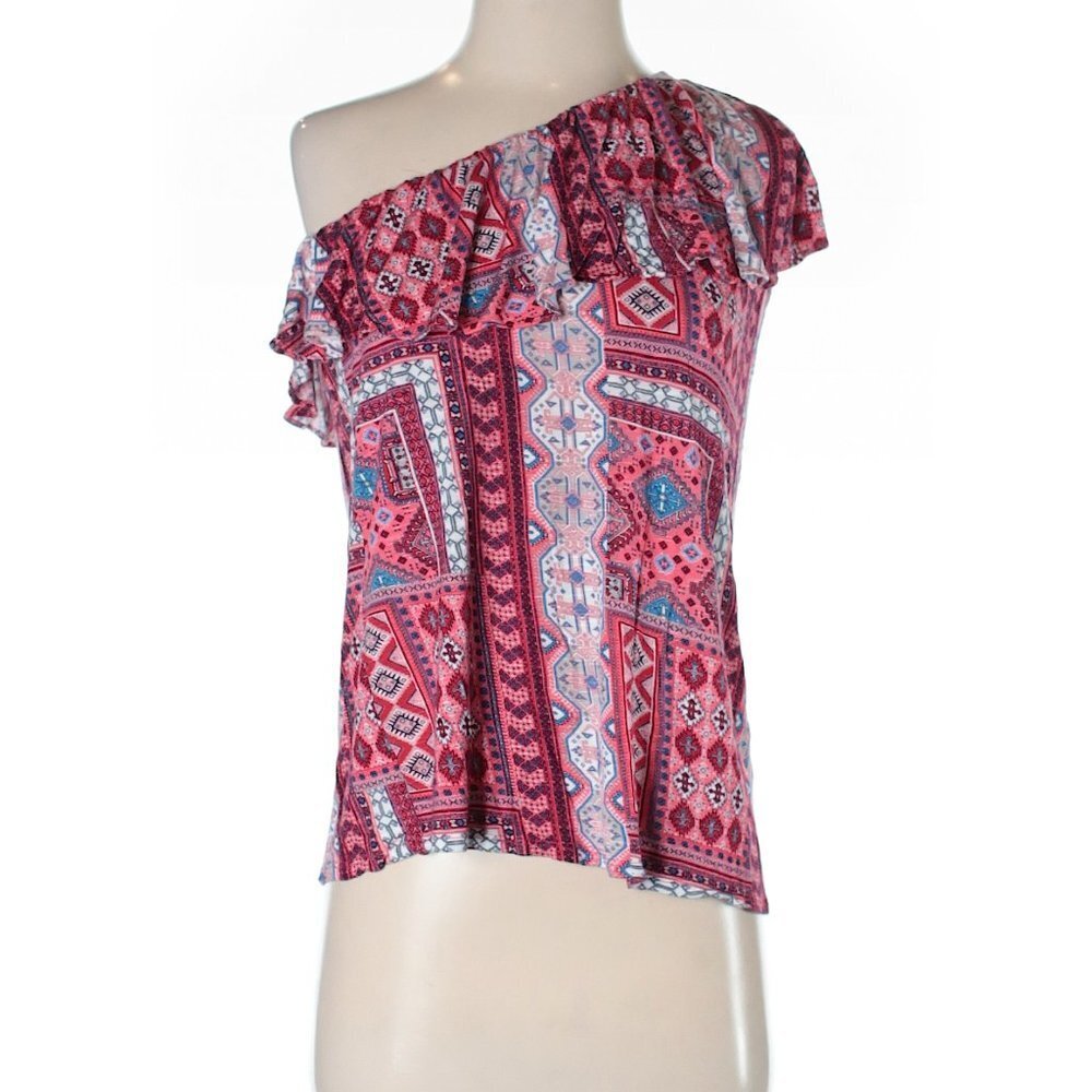 RXB Bohemian Off Shoulder Geometric Print Blouse Small